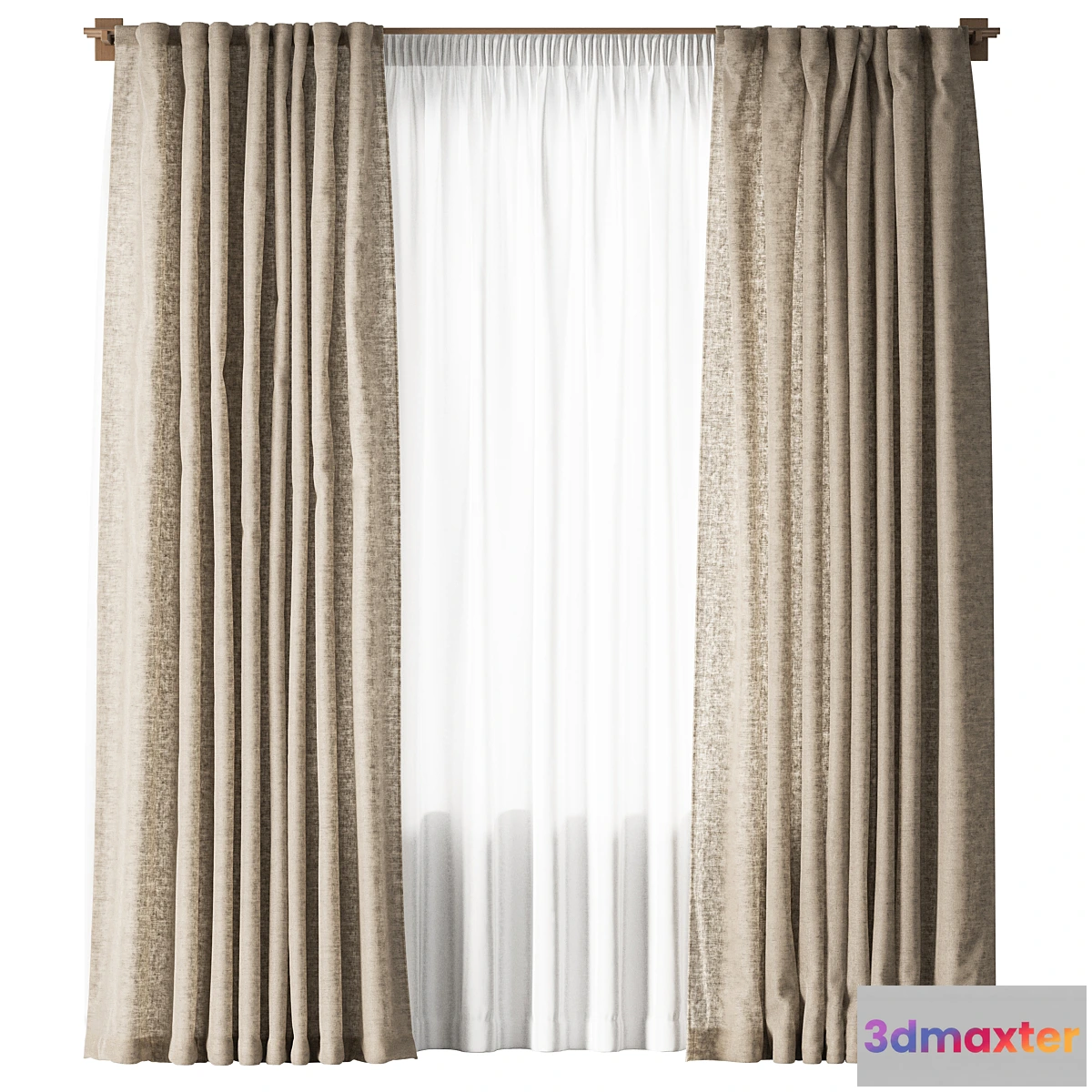 1298602 - linen curtains 6 3D Max
