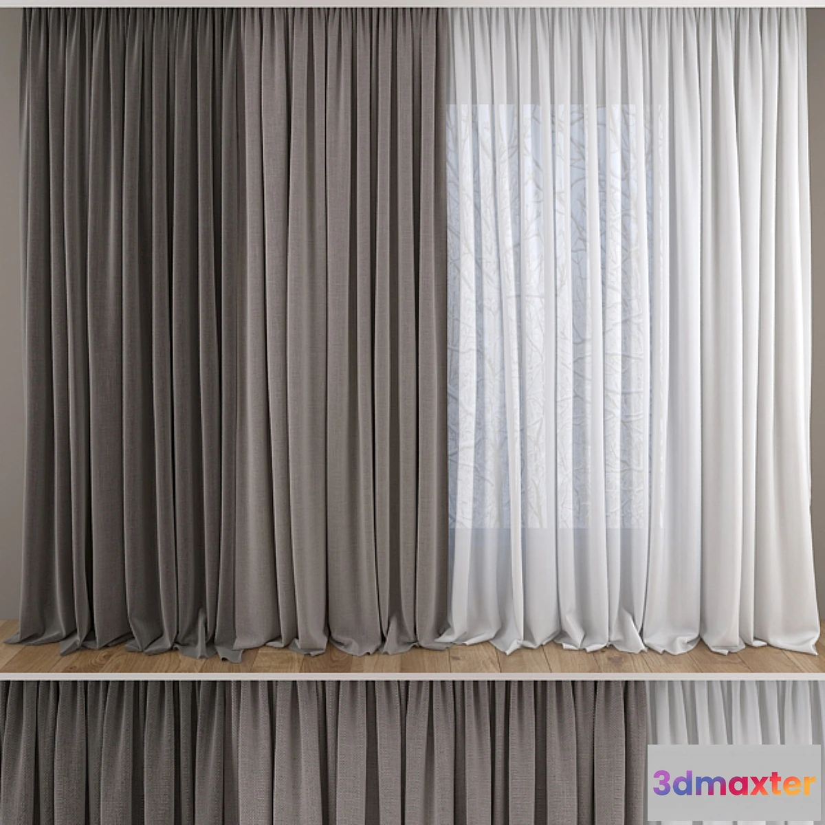 1301813 - Curtains and tulle 3D Max