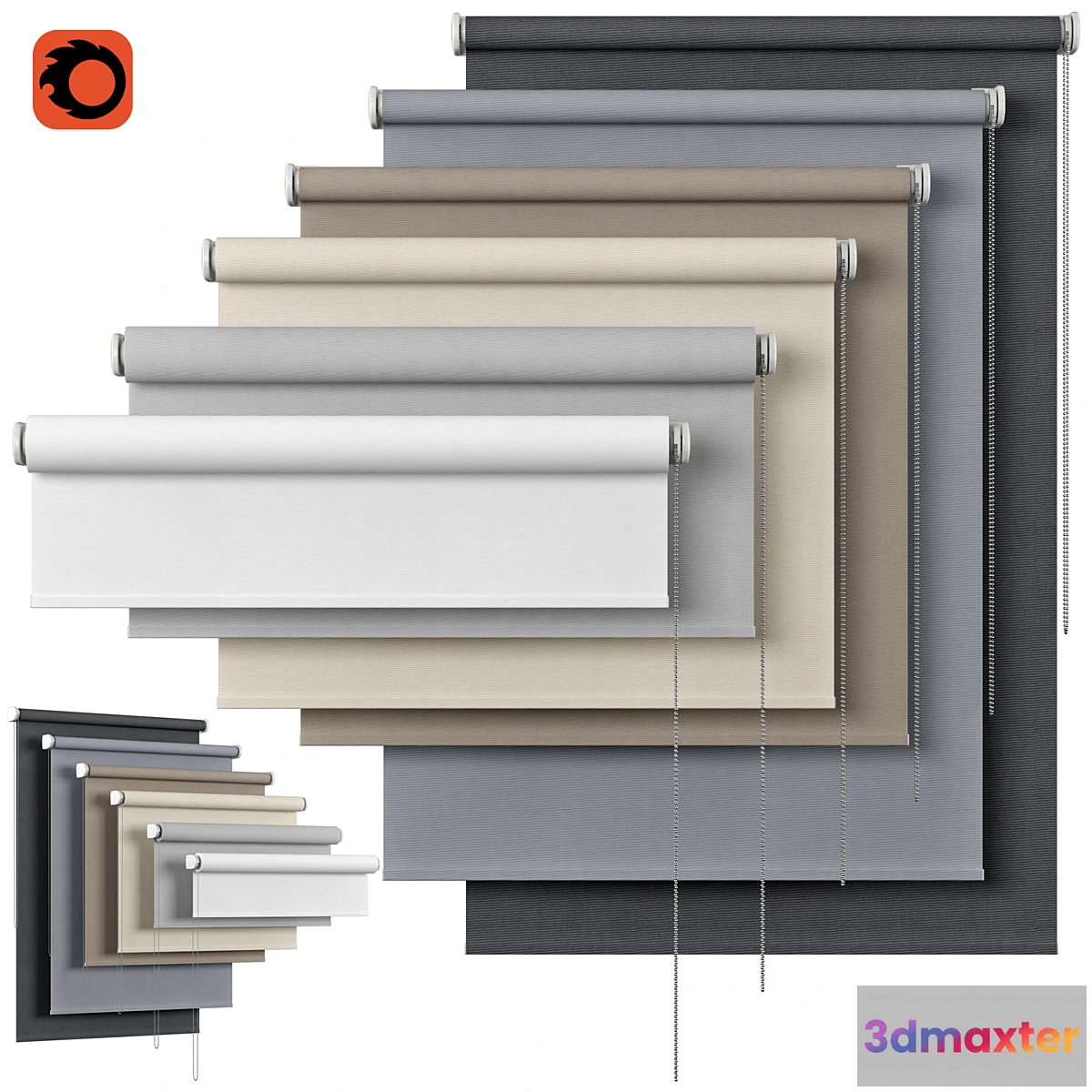 1302661 - Roller Blind 20  Sevilla blackout 3D Max