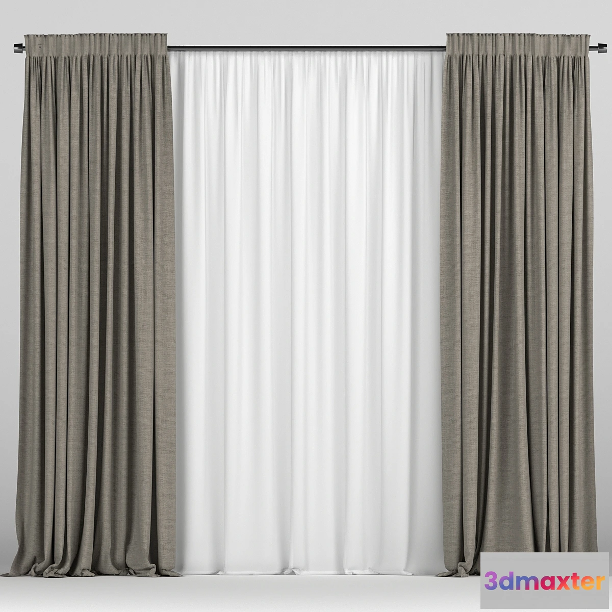 1309235 - Curtains with tulle - No.3 3D Max
