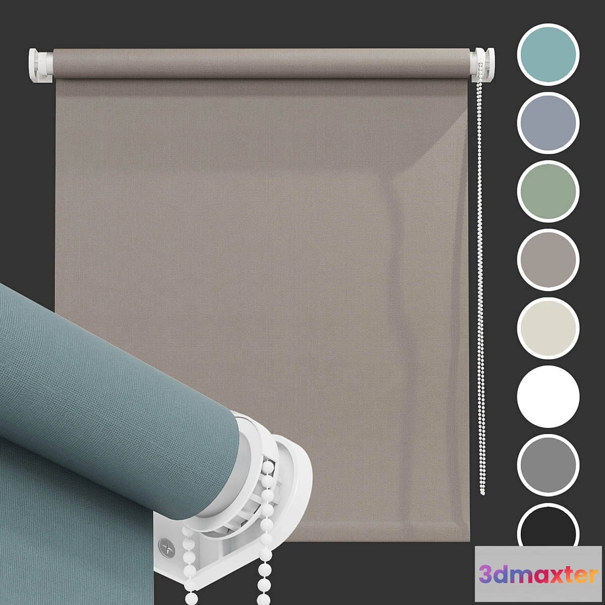 1322492 - Roller blind in 8 colors 3D Max