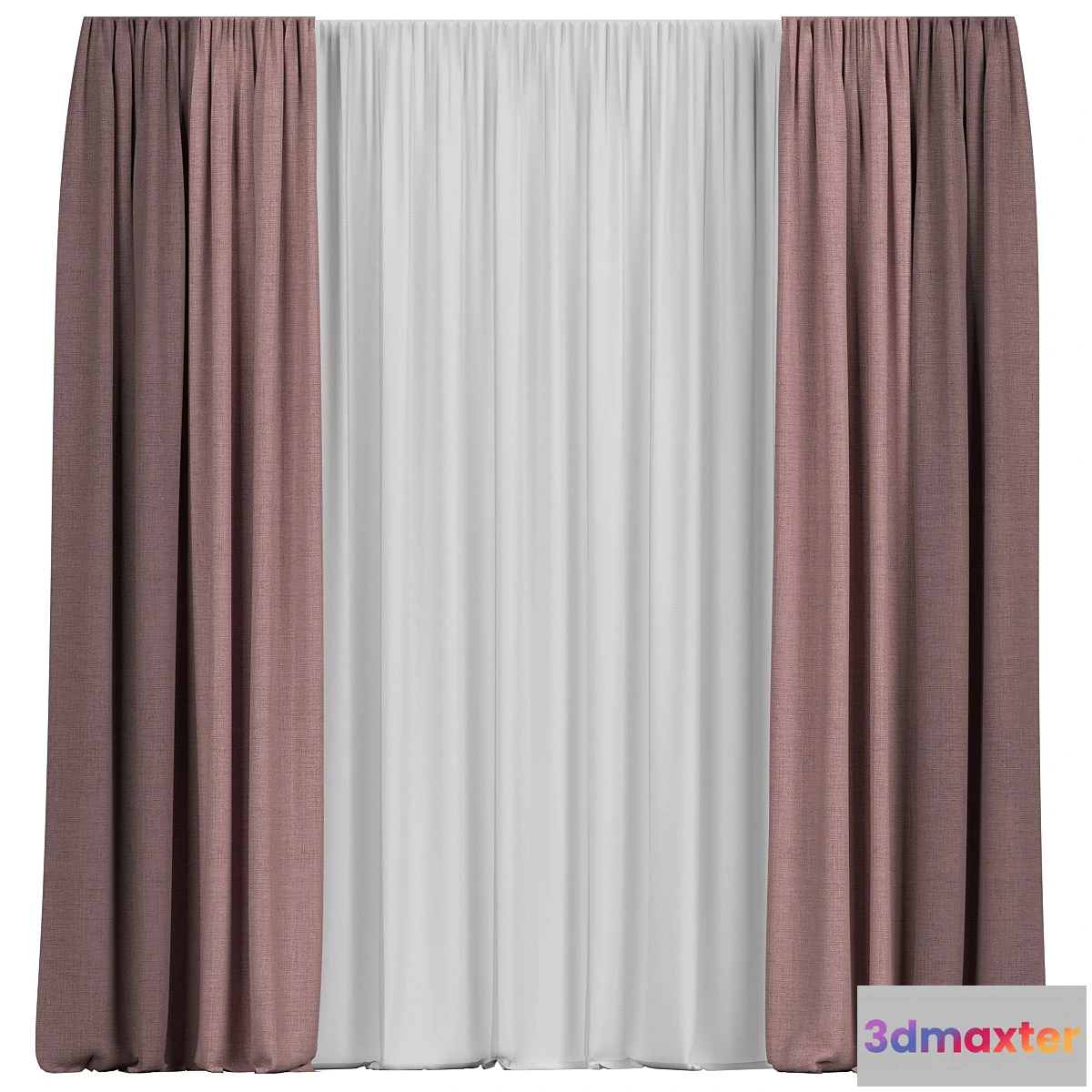 1325000 - Curtains with tulle - No.4 3D Max
