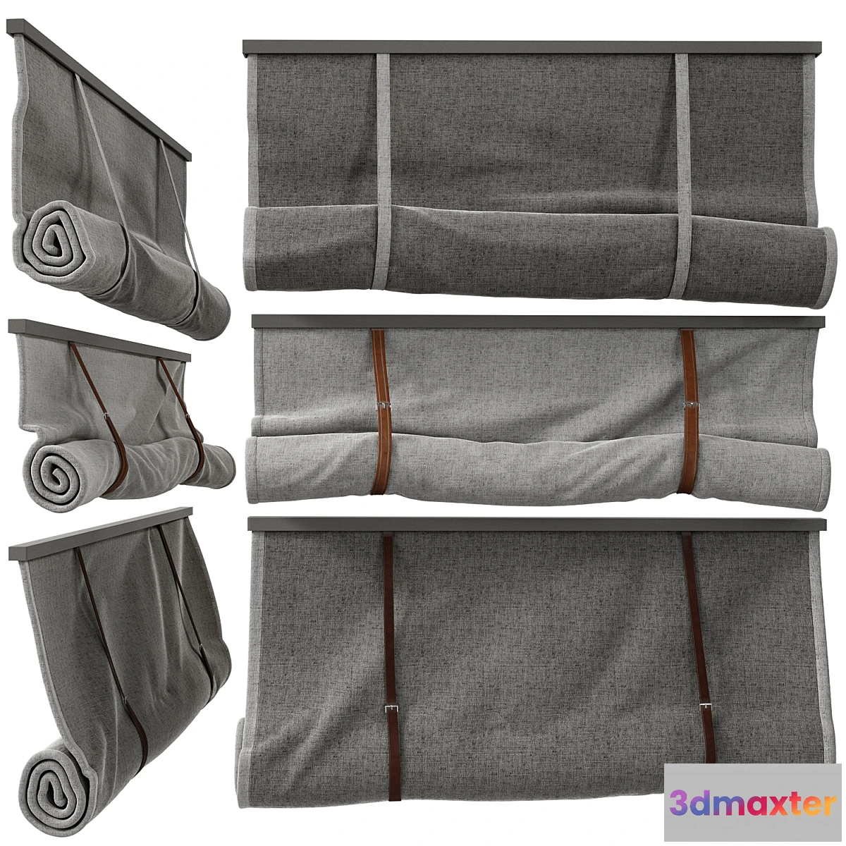 1329387 - Roman blinds on straps 3D Max
