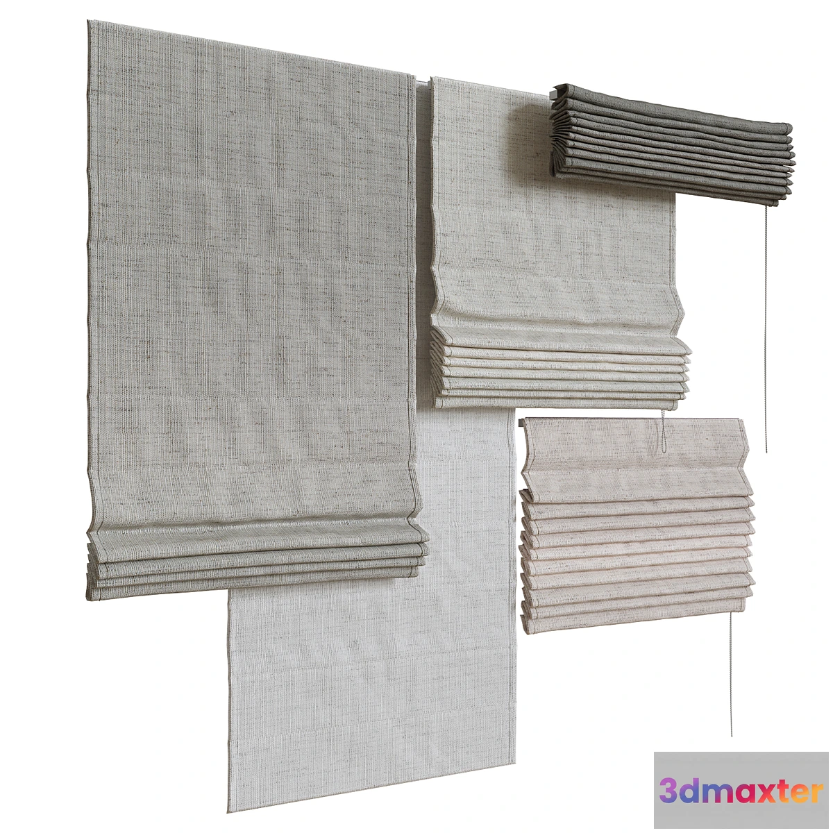 1329835 - Set of Roman Curtains 3D Max