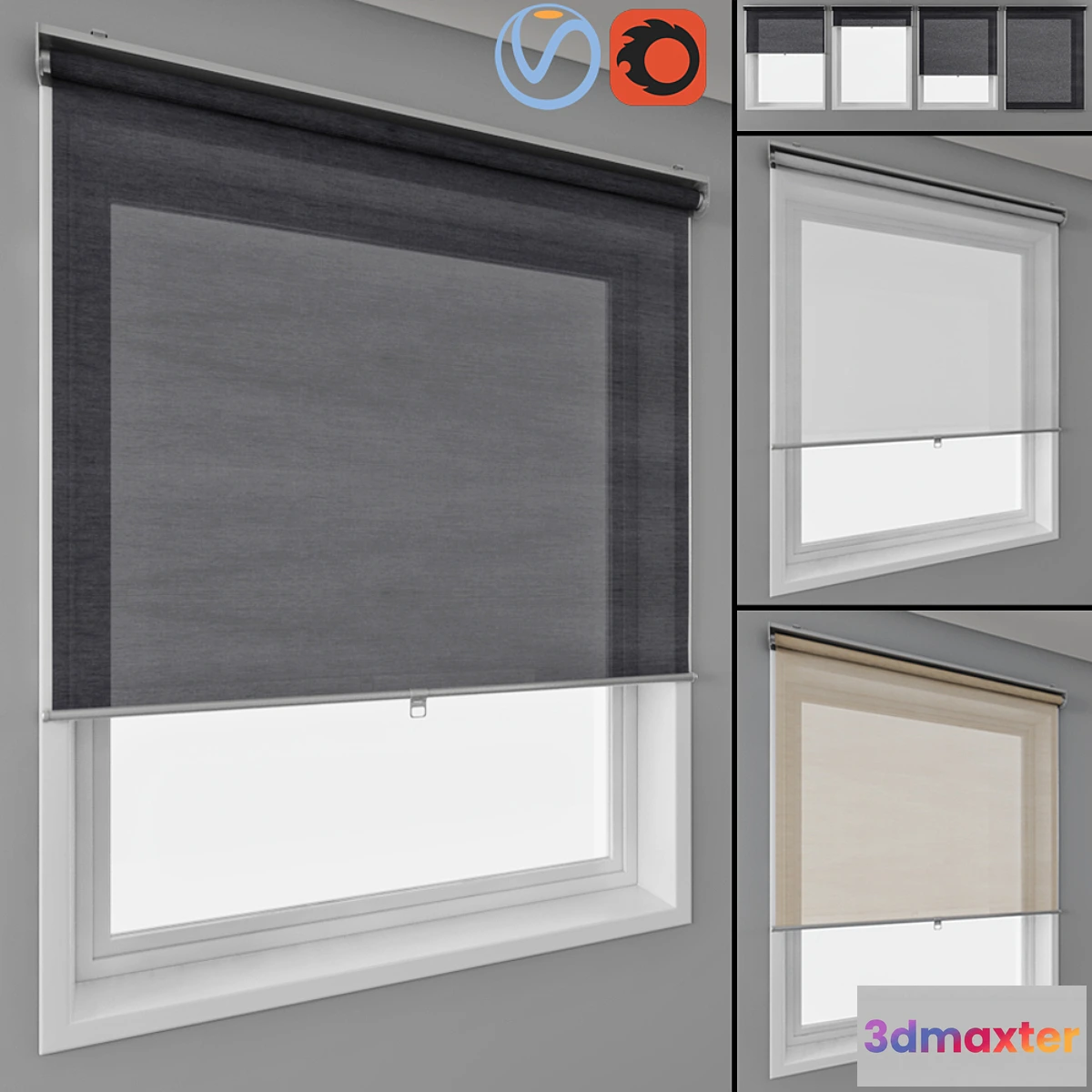 1329992 - Roller blinds IKEA and window 3D Max