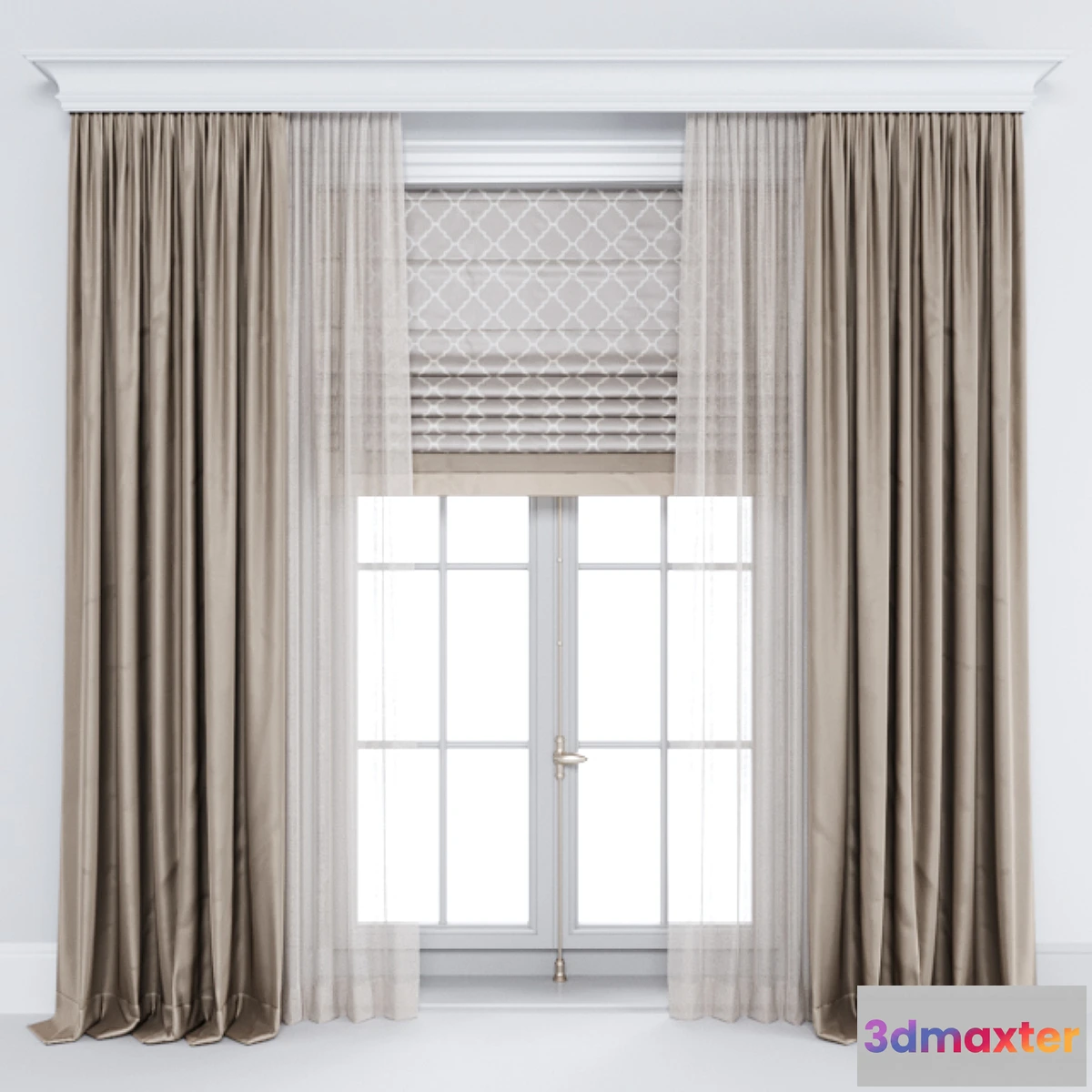 1332756 - Curtain brown 3D Max