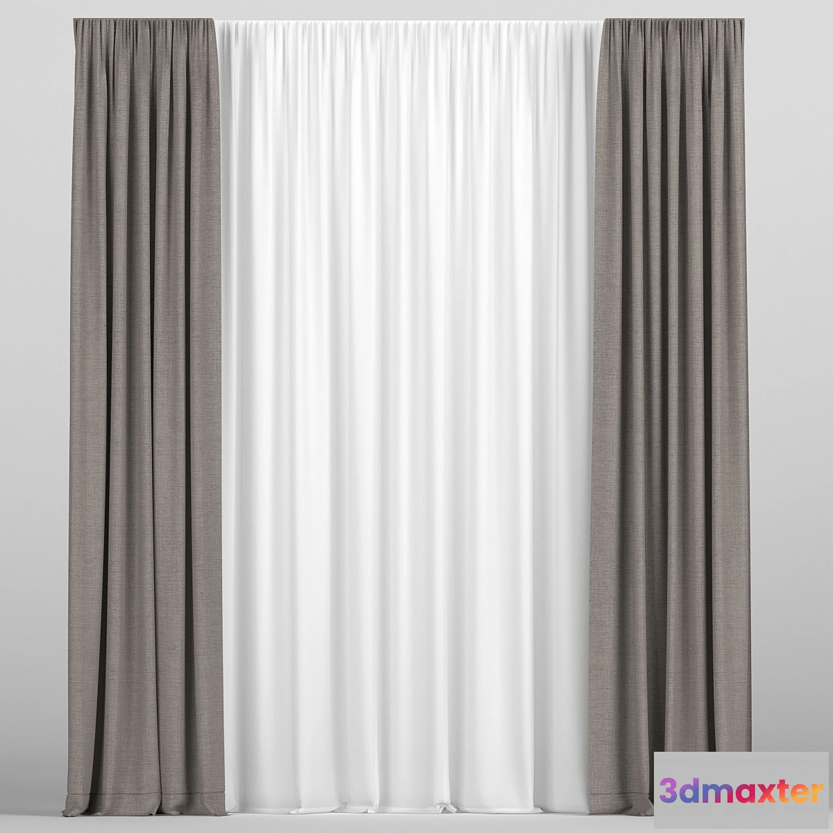 1333892 - Curtains with tulle - No.5 3D Max