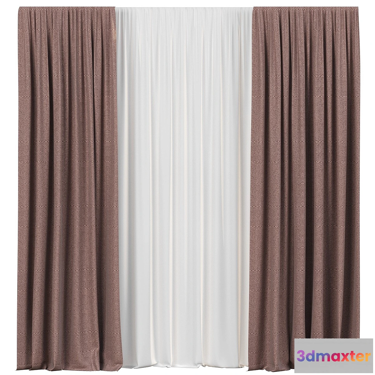 1334472 - Curtains with tulle - No.6 3D Max