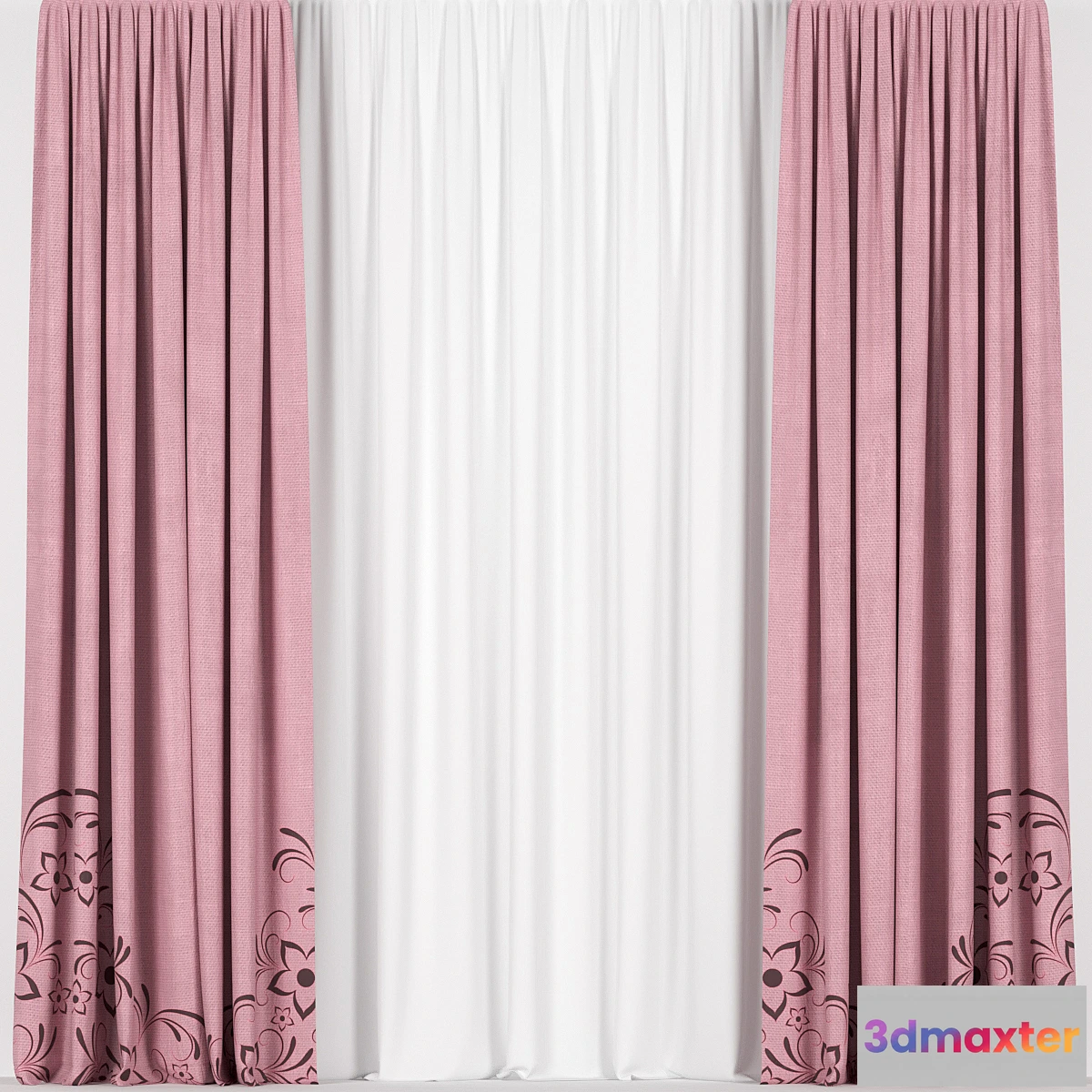 1334996 - Pink curtains. 3D Max