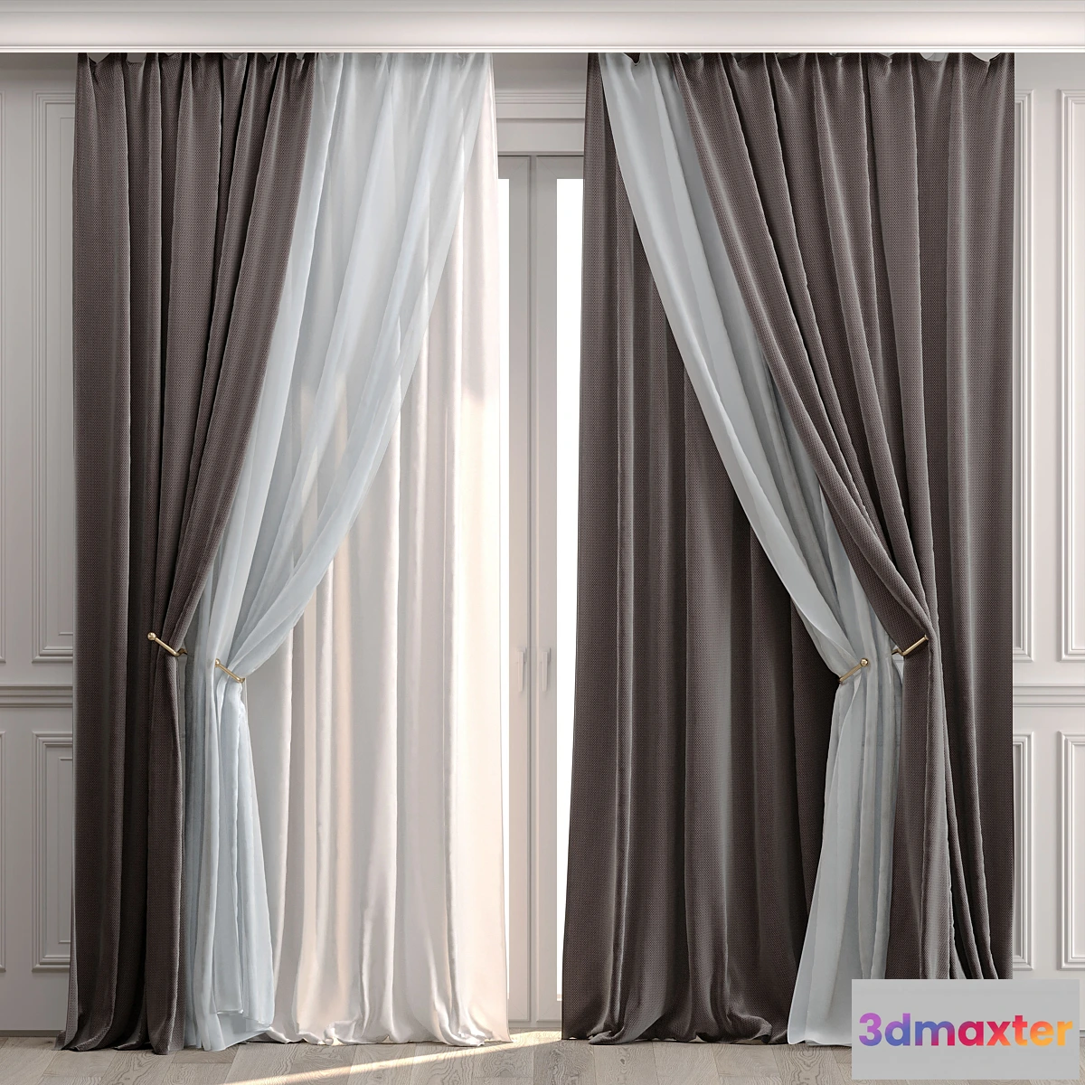 1335568 - Curtains with moldings 532C 3D Max