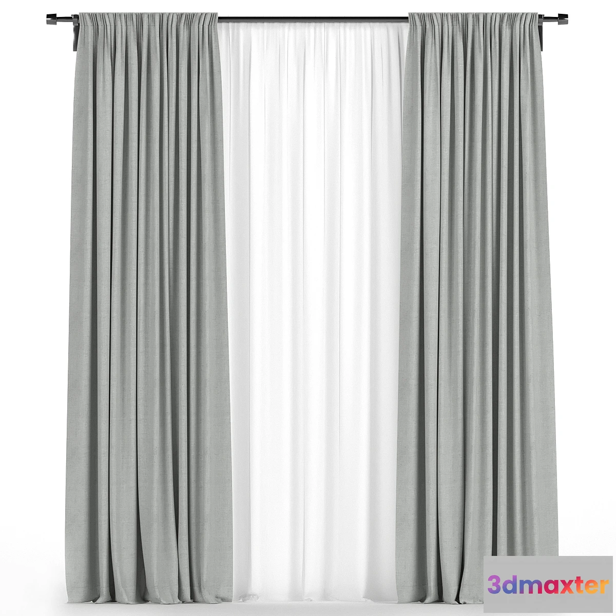 1338653 - Curtains with tulle 3D Max