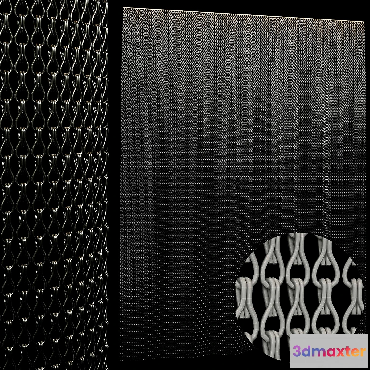 1346296 - metal chain curtain 2 3D Max