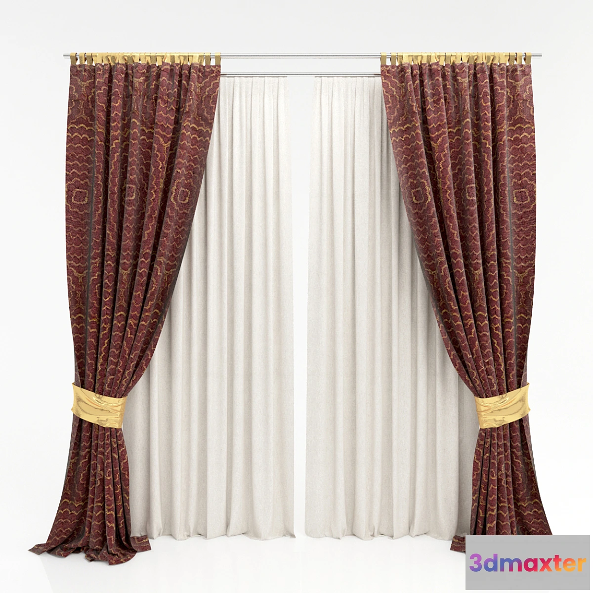 1349156 - Maroon curtain 3D Max