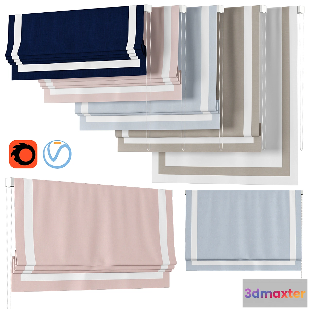 1350737 - Roman Curtains 54  Rh Baby & child  APPLIQUÉD FRAME 3D Max