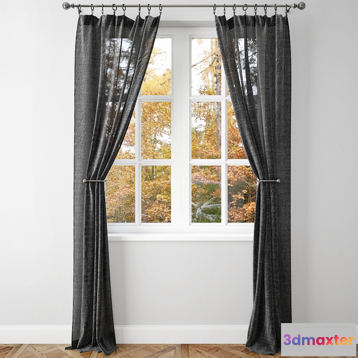 1396252 - BELGIAN FLAX LINEN SHEER DRAPE2 -Pottery Barn 3D Max