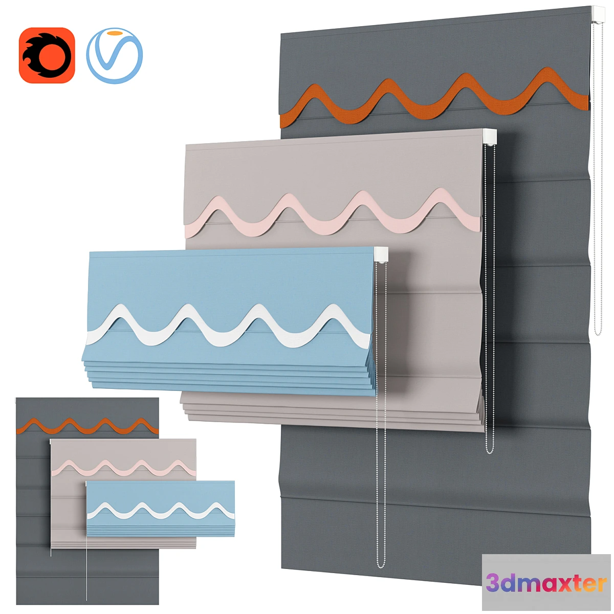 1406630 - Roman Curtains 93  Karuilu  Valance 3D Max