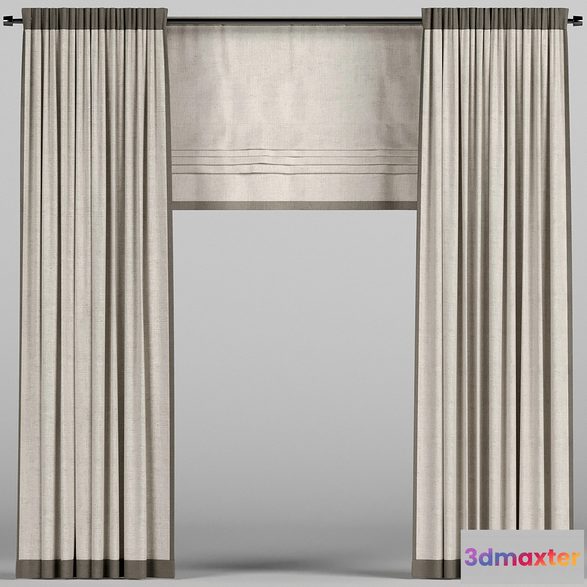 1407868 - Beige curtains. 3D Max