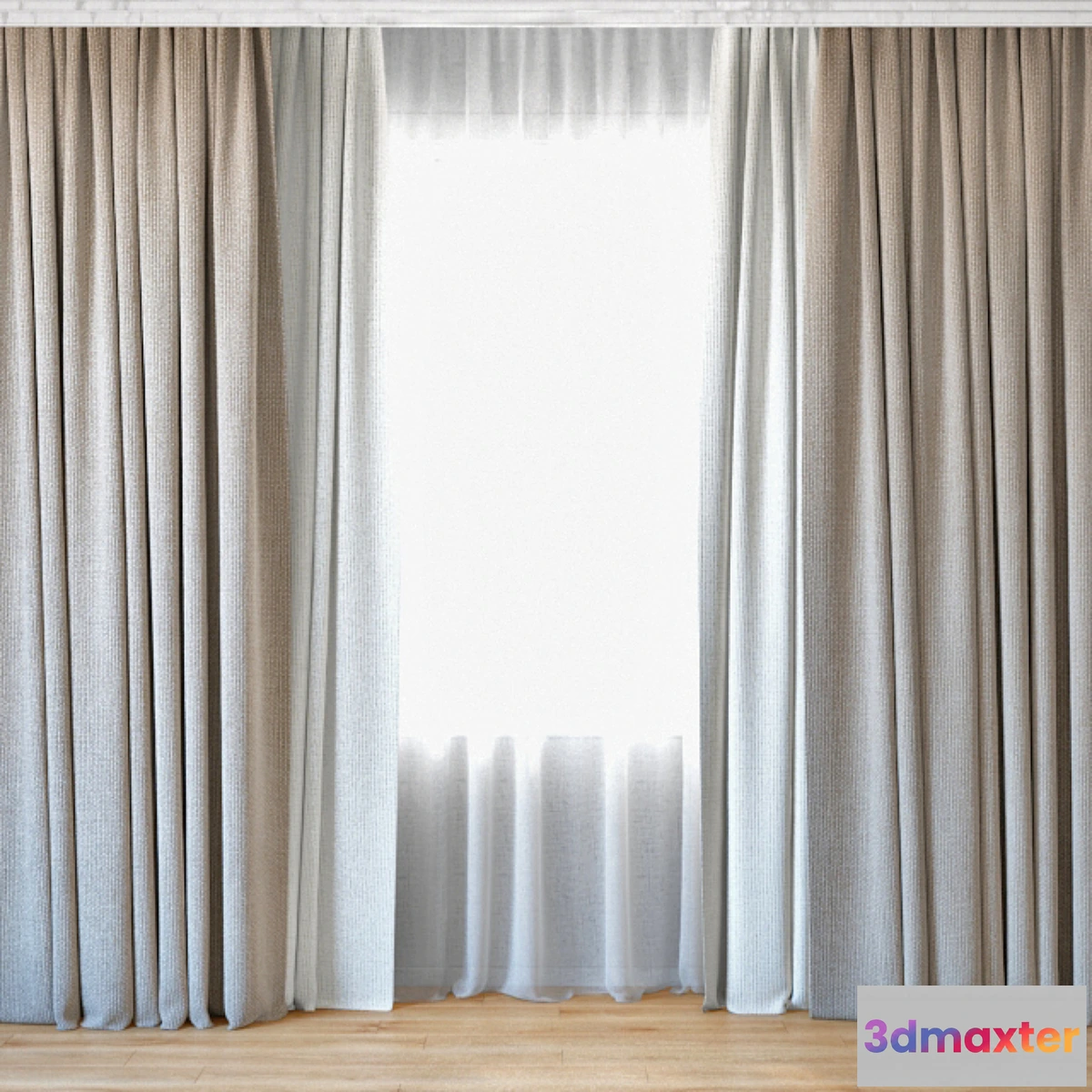 1409908 - Curtains 64  Curtains with tulle 3D Max