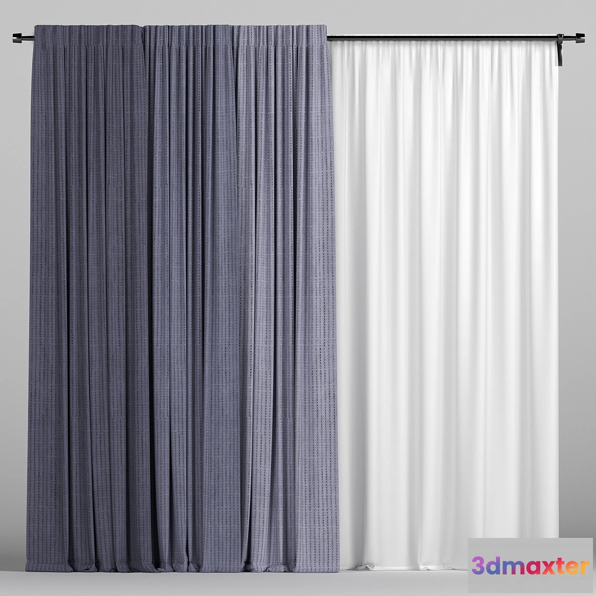 1411944 - Blue curtains. 3D Max
