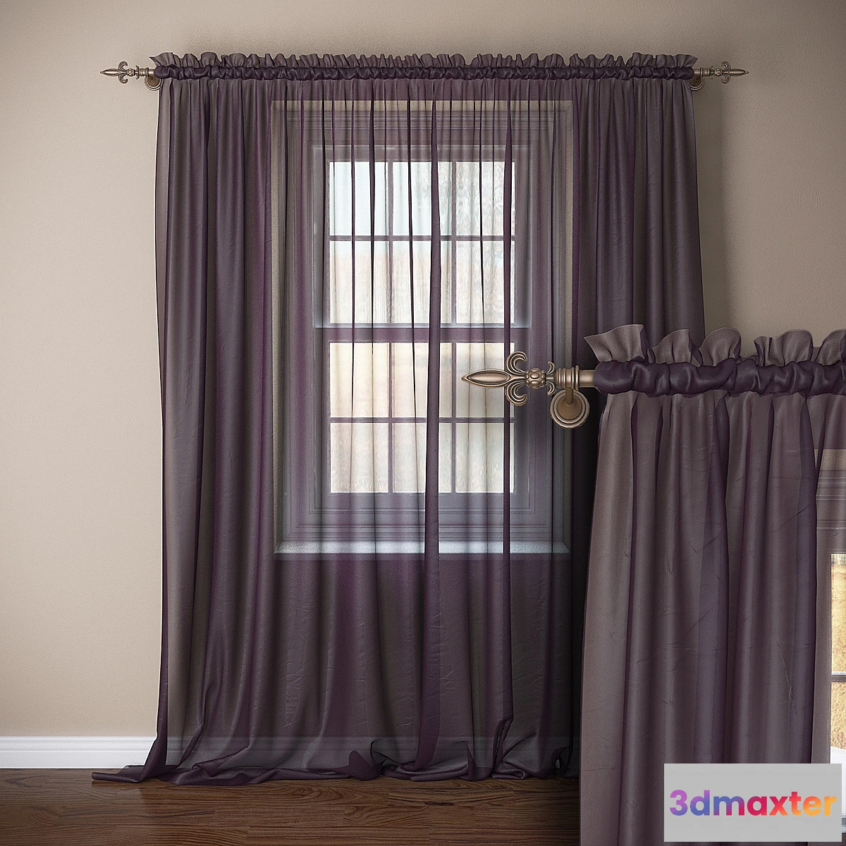 1415466 - Tulle curtain 3D Max