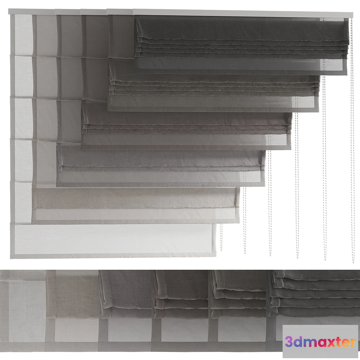 1418624 - Linen Roman blinds 3D Max
