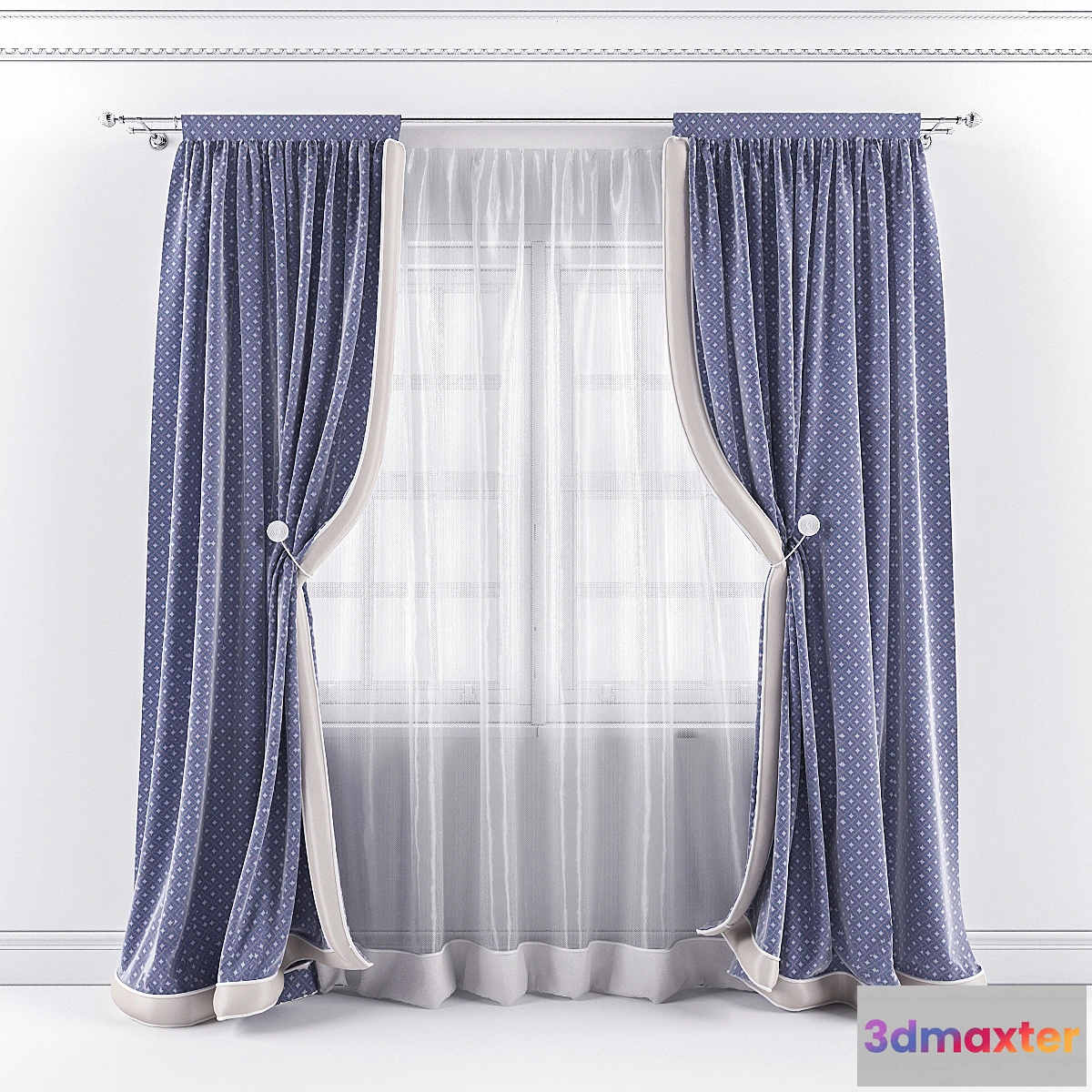 1421856 - Curtains with clips. 3D Max
