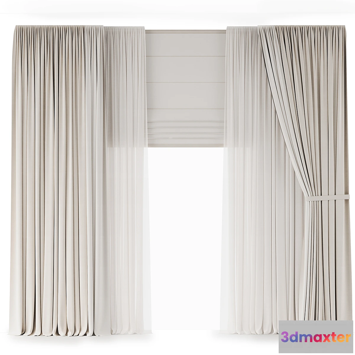 1424310 - light curtains with tiebacks 3D Max