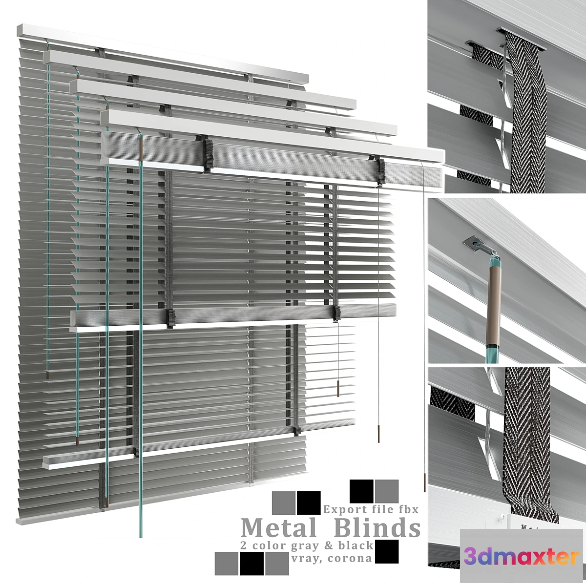 1429214 - Metal blinds black & gray 3D Max