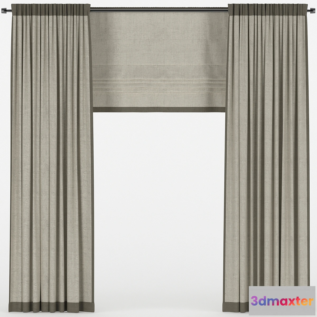 1429654 - Curtains with a Roman curtain. 3D Max
