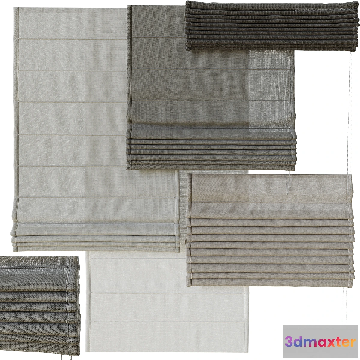 1431672 - Roman curtain set 1 3D Max