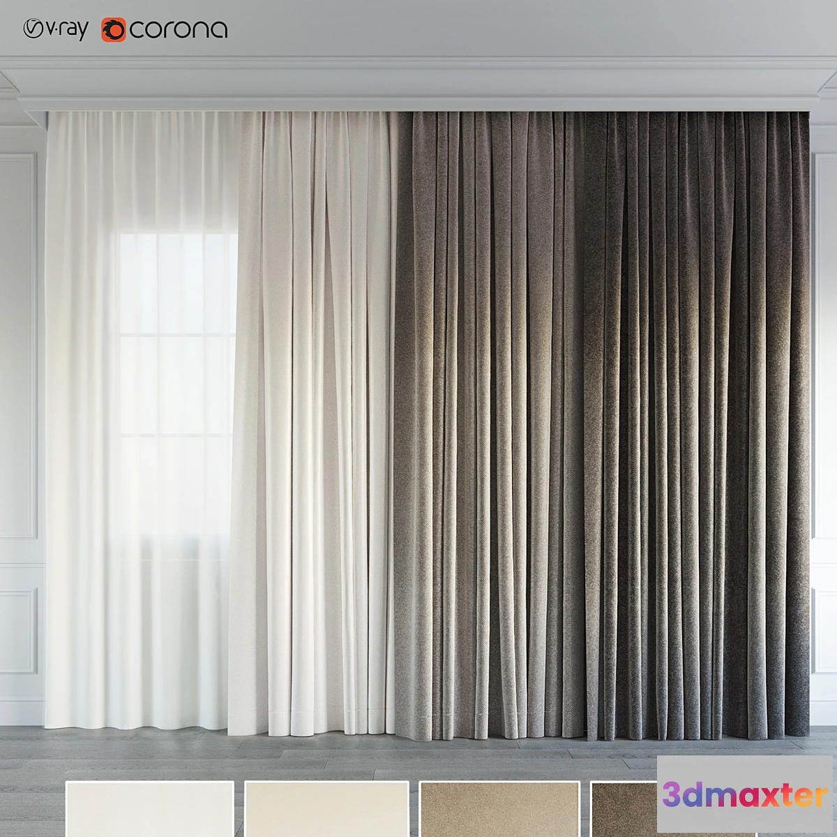 1436232 - curtain 3D Max