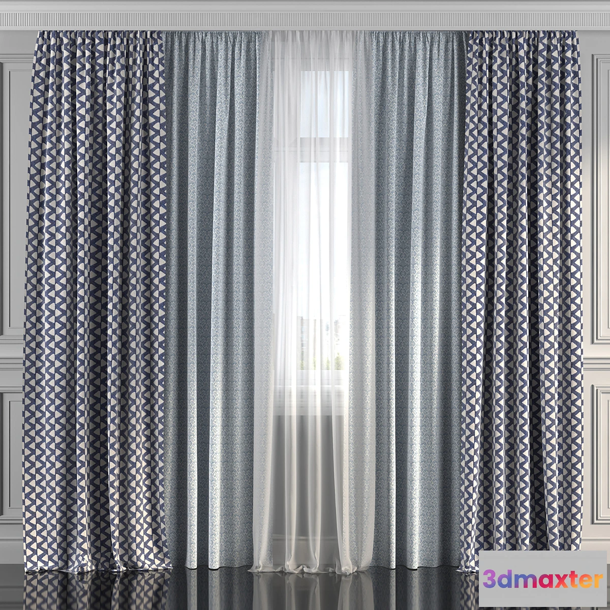 1437514 - Curtains with window 212 3D Max