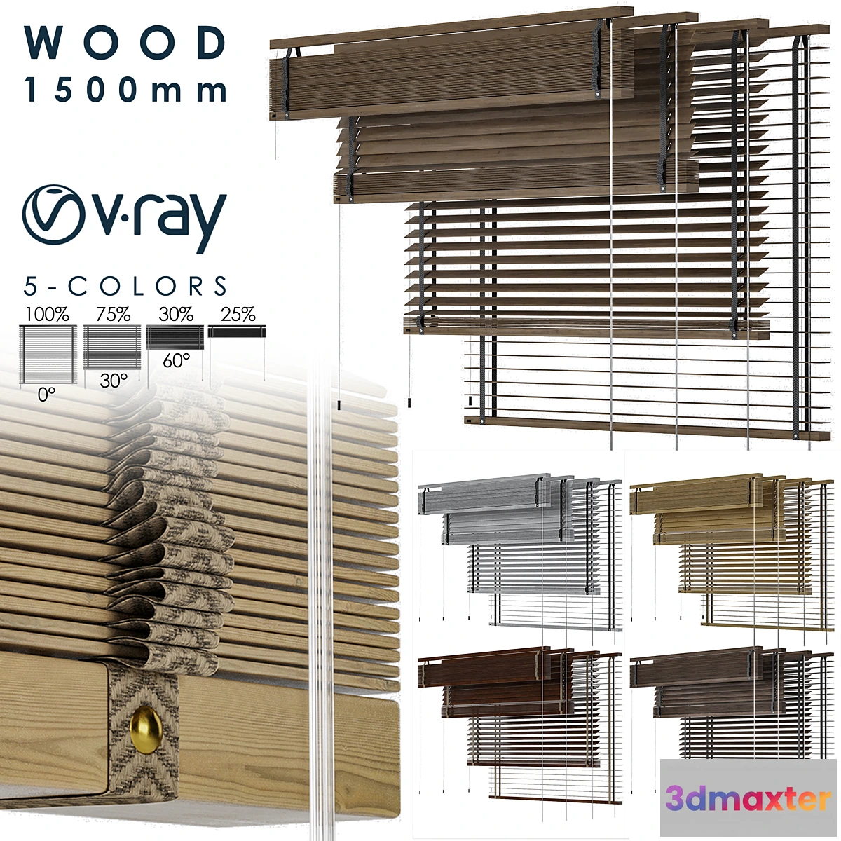 1439656 - Wood Blind 1500mm-Vray 3D Max