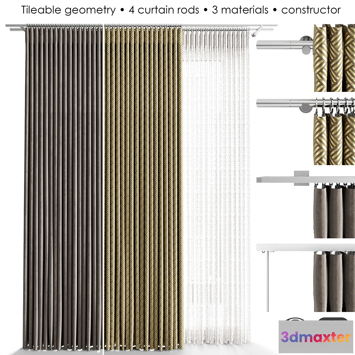 1441664 - Narrow Curtain Constructor 3D Max