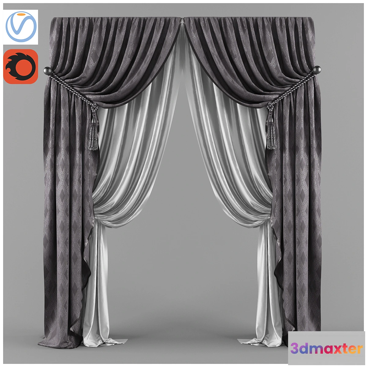 1445062 - 4 curtains lilac 3D Max