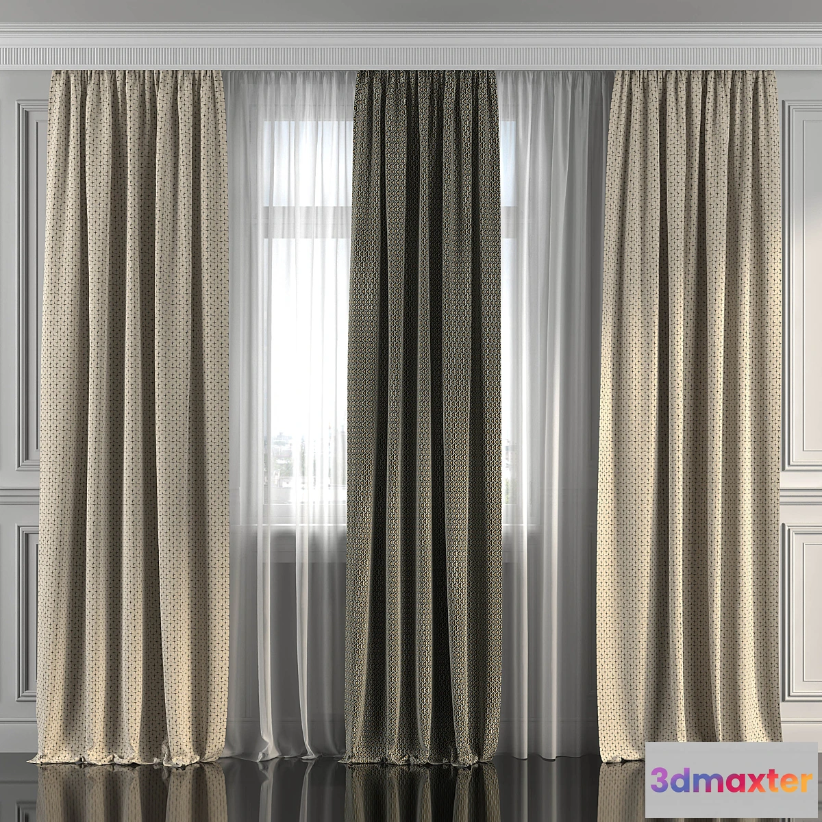 1449924 - Curtains with window 287 3D Max