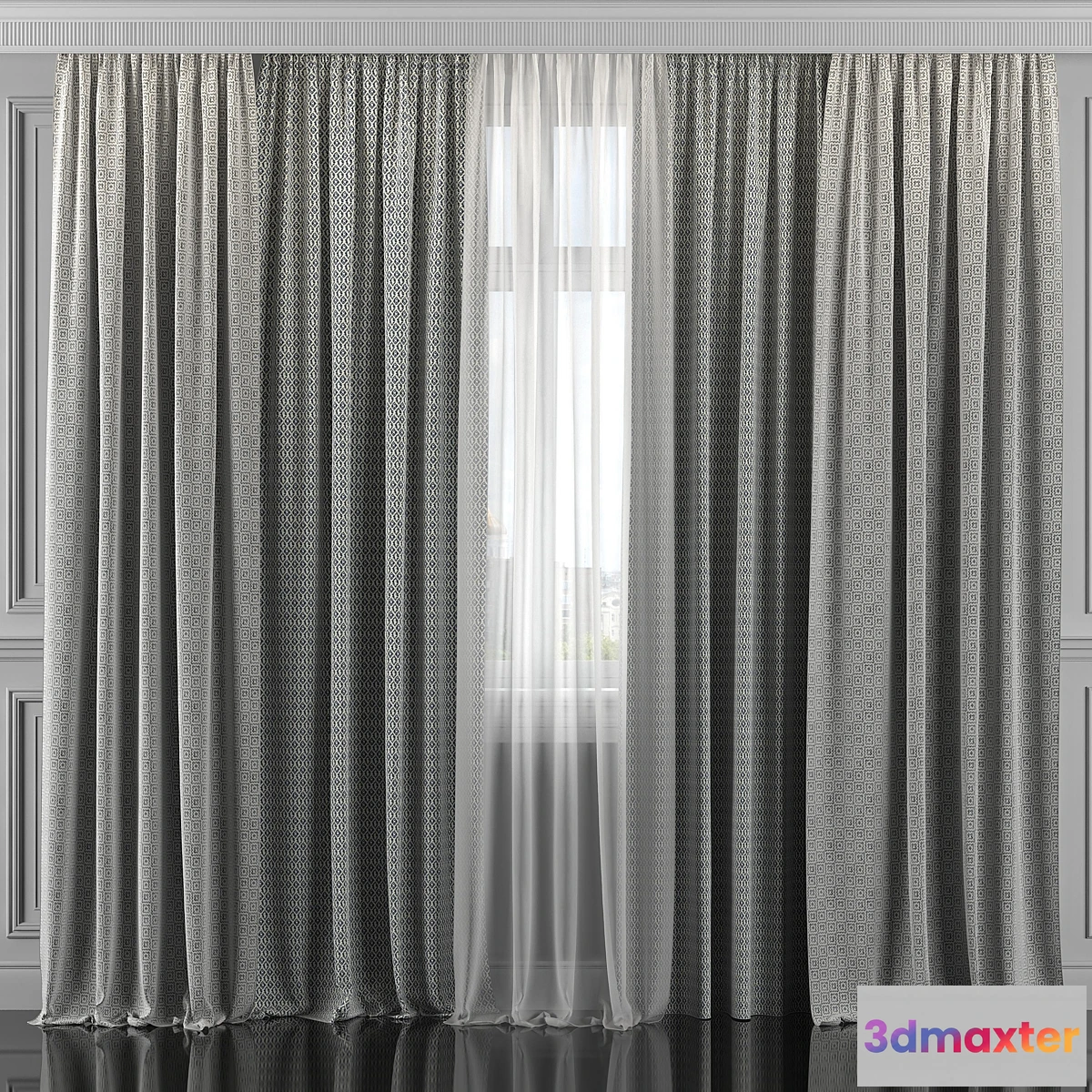 1450068 - Curtains with window 310 3D Max