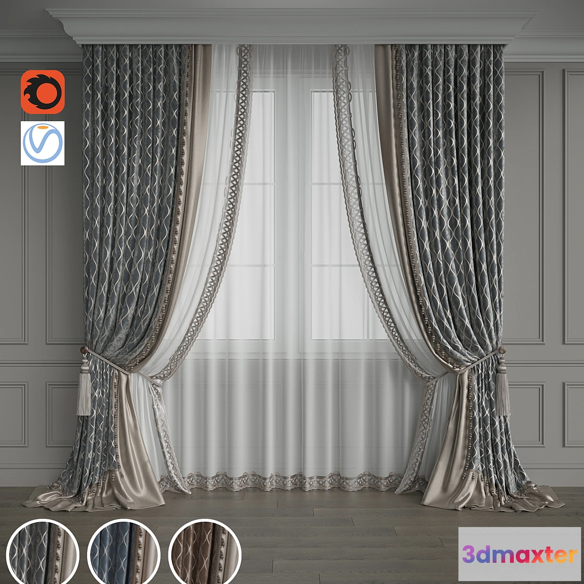 1454932 - Drapery set 128 3D Max