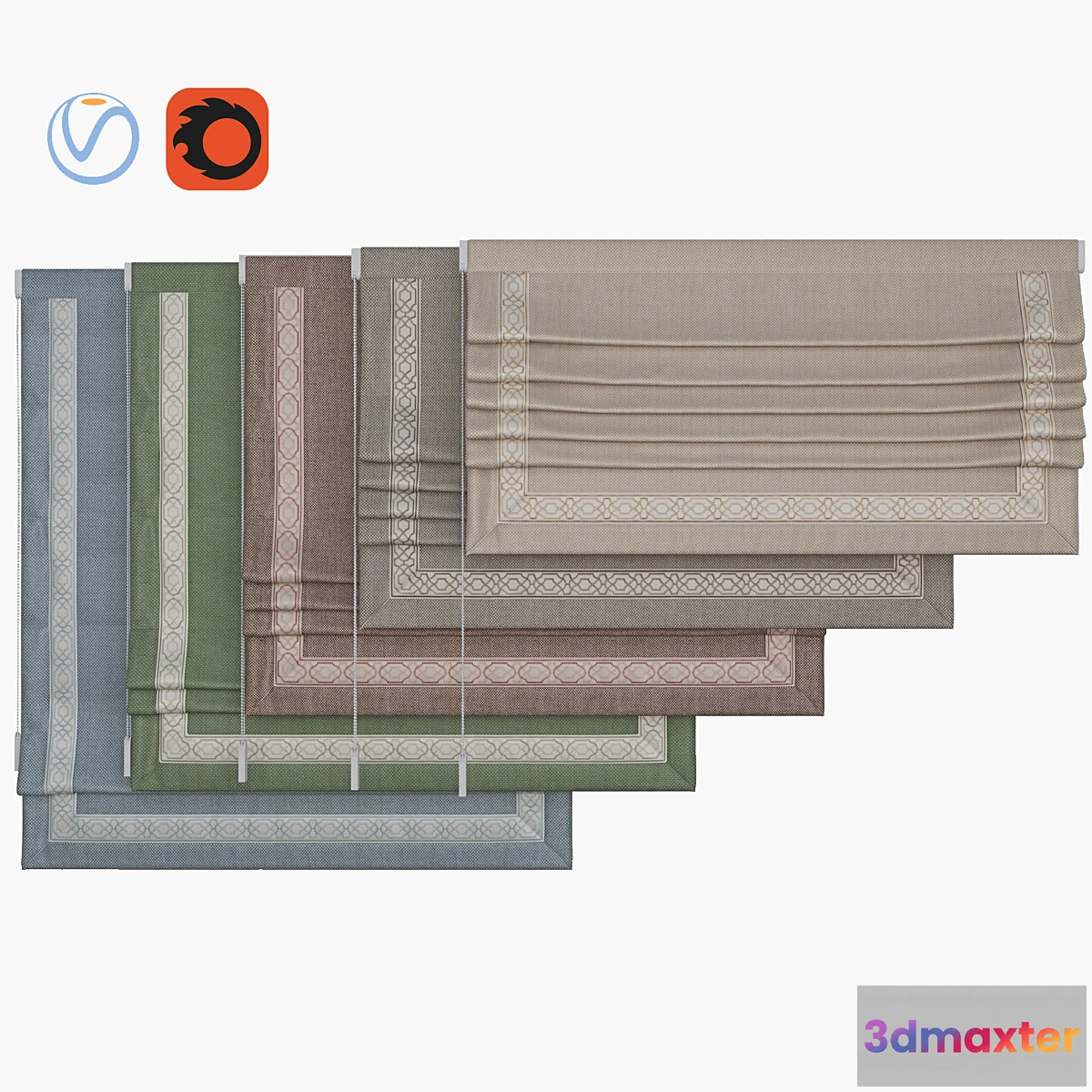 1455692 - Set of Roman blinds 14 3D Max