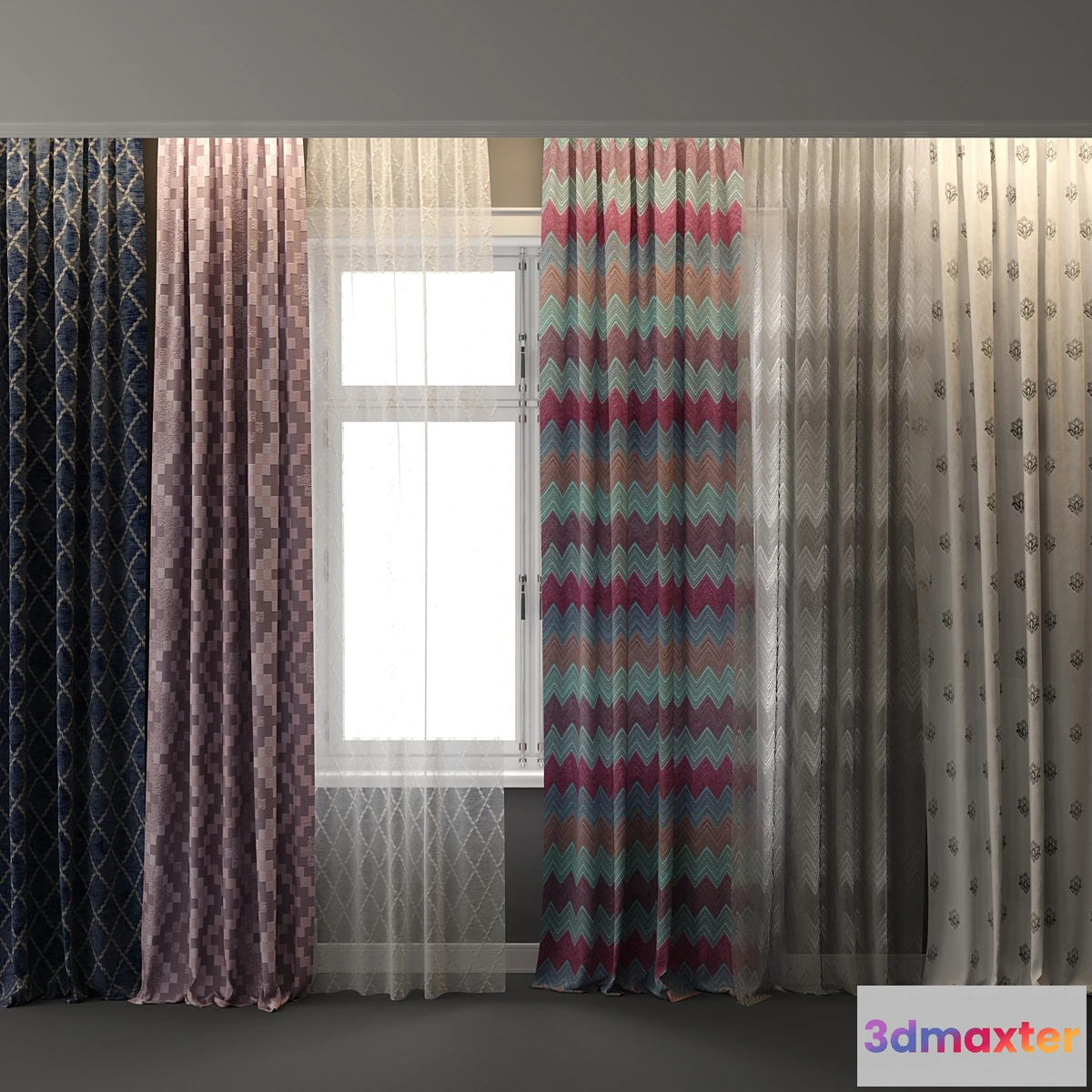 1458386 - Curtains For interiors with a window - 2 3D Max