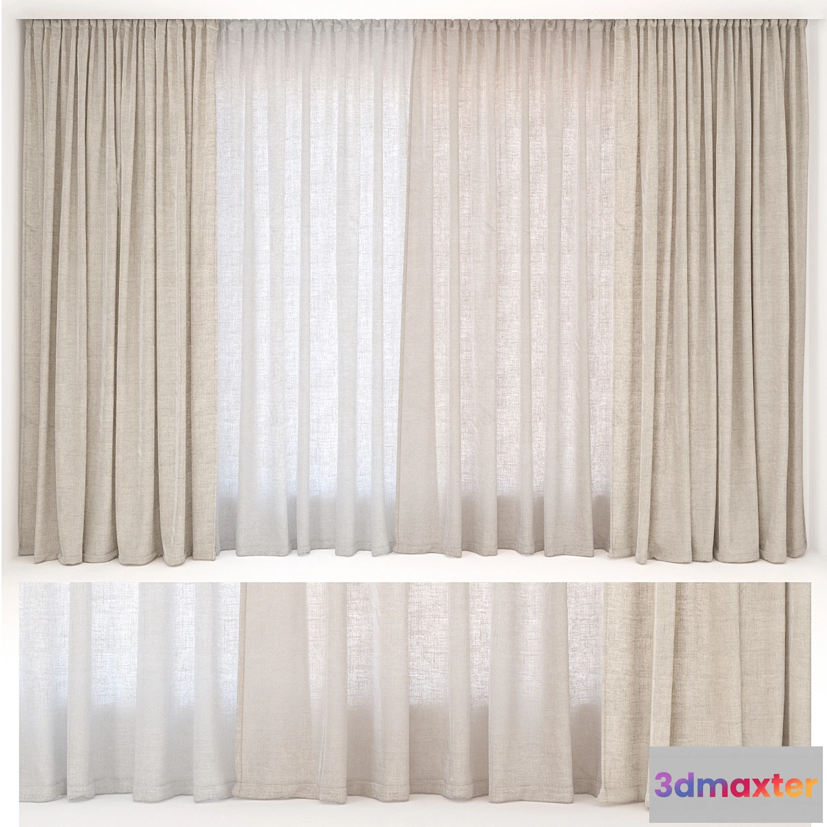 1462612 - Curtains 43 Linen 3D Max