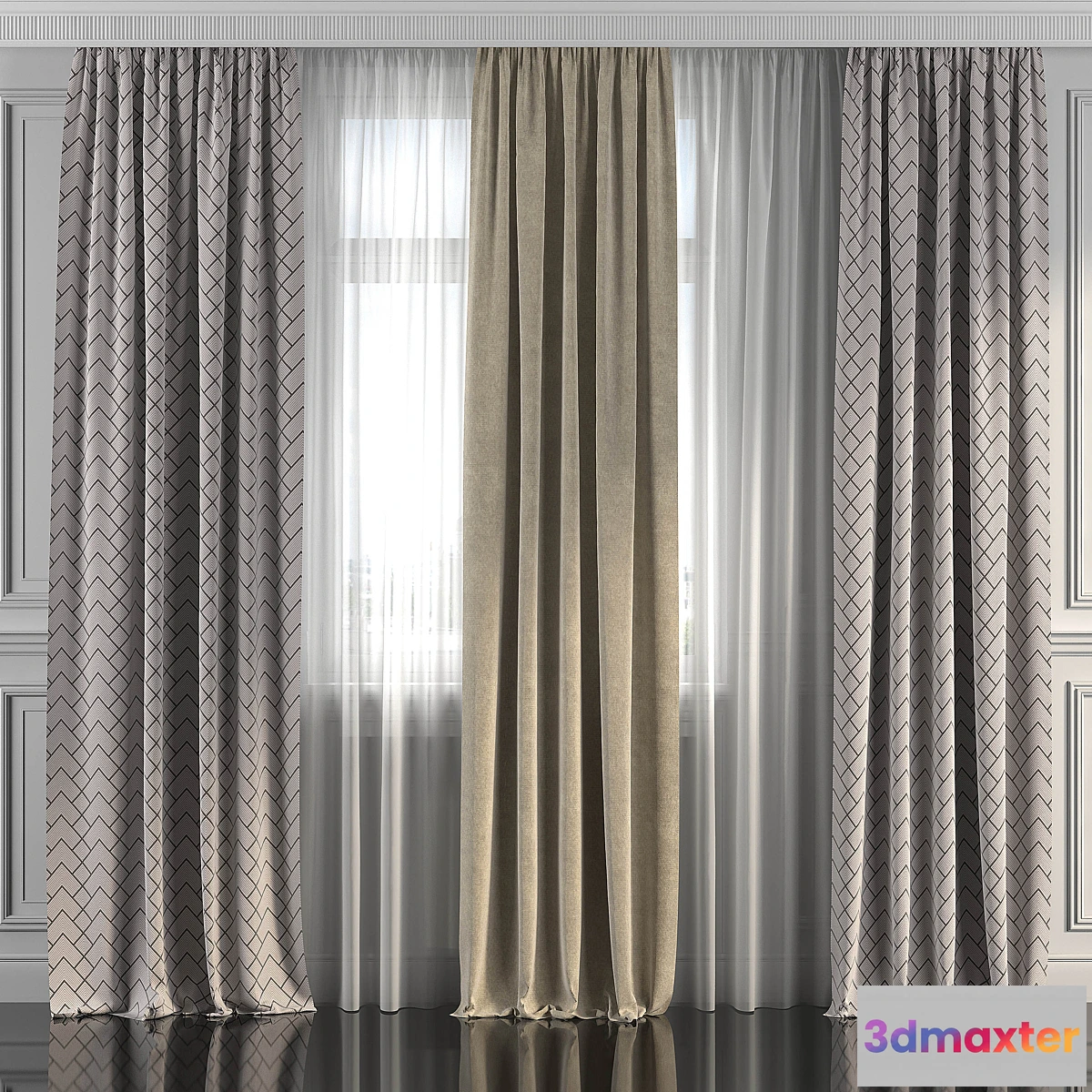1466060 - Curtains with window 283 3D Max