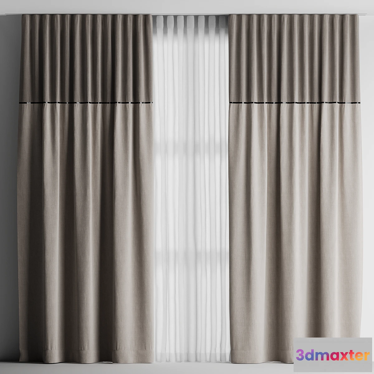 1466740 - Curtains with tulle 3D Max