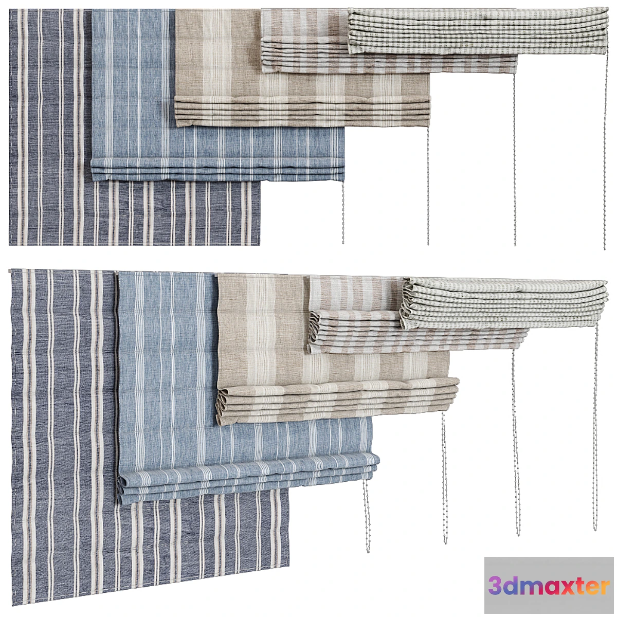 1467650 - Striped Roman Blind 3D Max