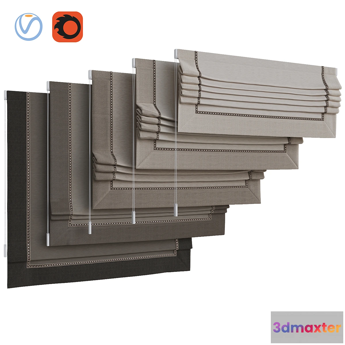 1469290 - Set of Roman blinds 17 3D Max