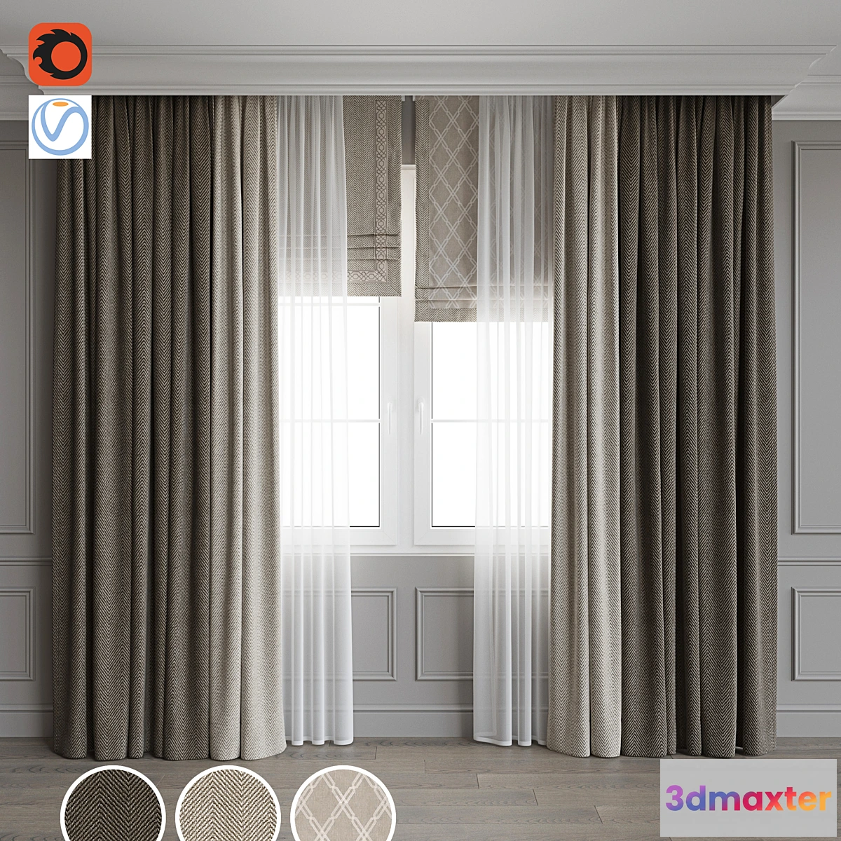 1471062 - Set of curtains 87 3D Max
