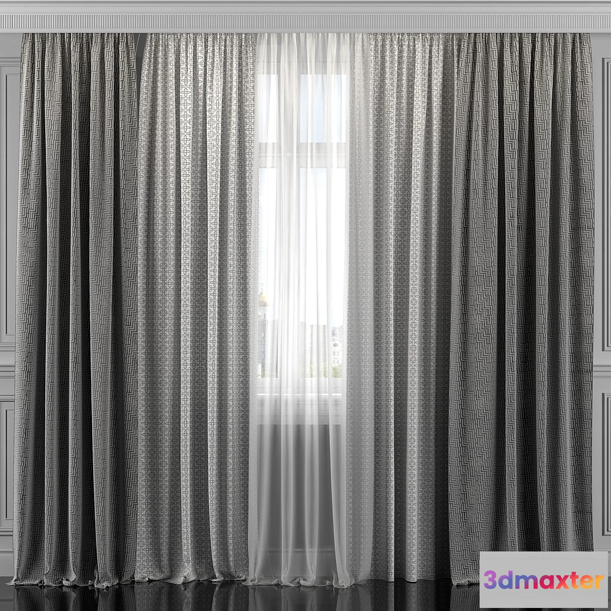 1472112 - Curtains with window 309 3D Max