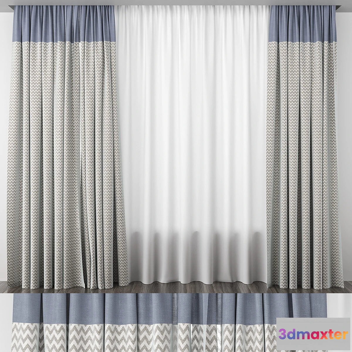 1472790 - Blue curtains with arrows 3D Max