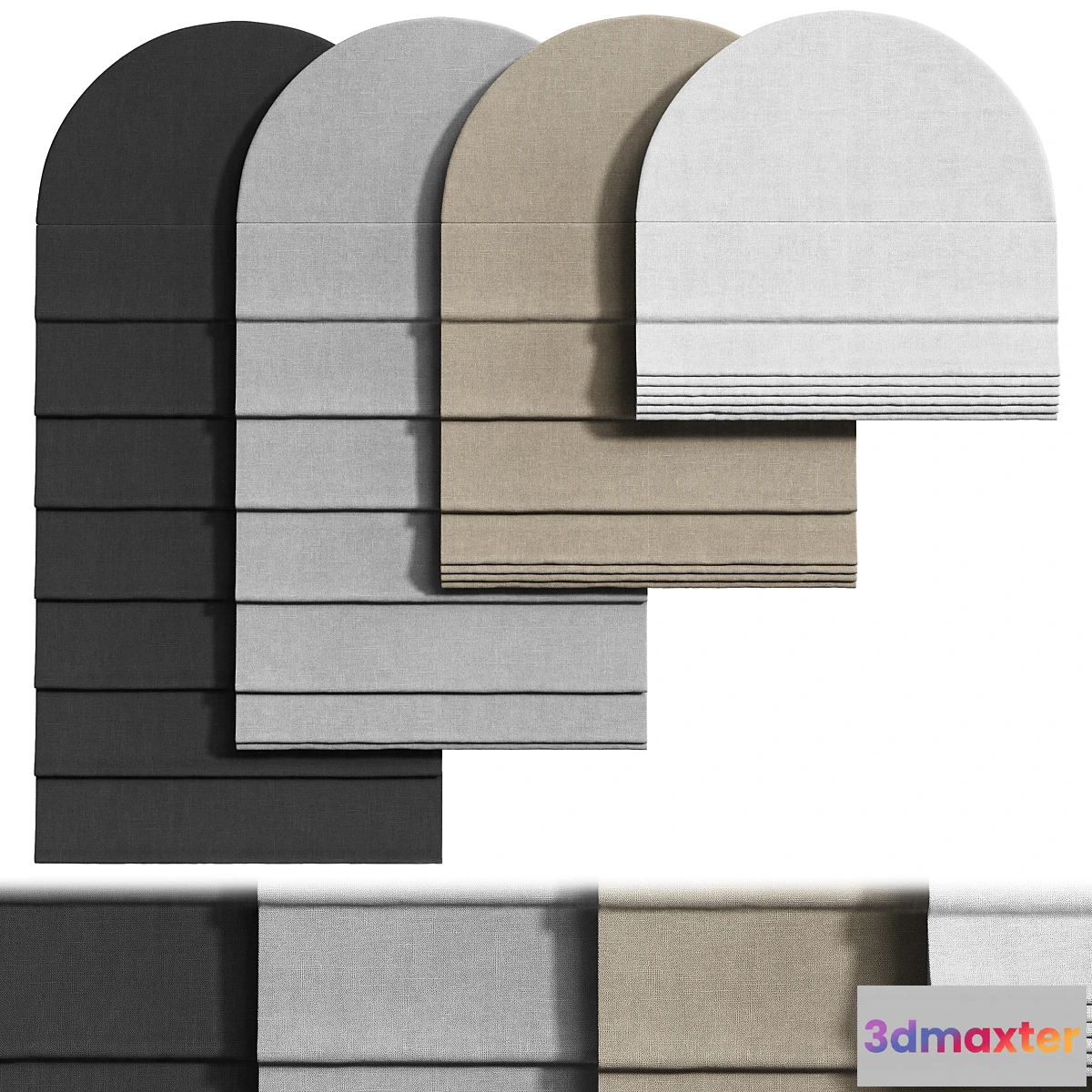 1472896 - Roman blind for an arched window 3D Max