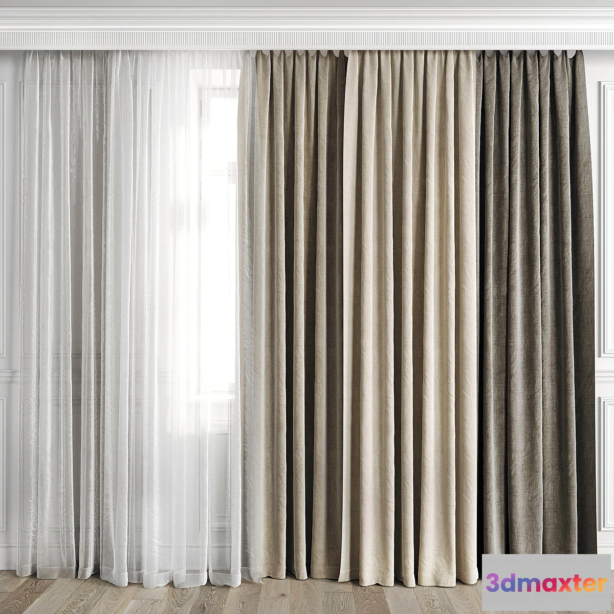 1473254 - Curtains with window 503C 3D Max